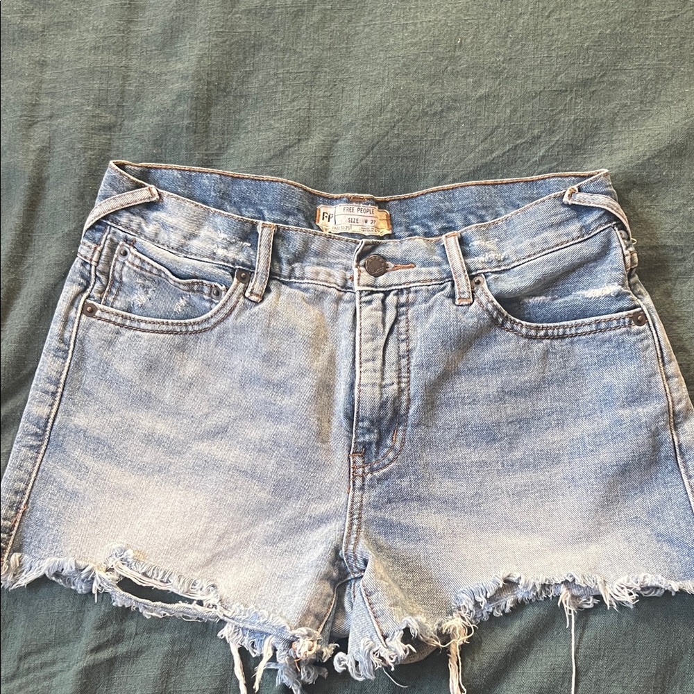 Free People Light Blue Jean Shorts